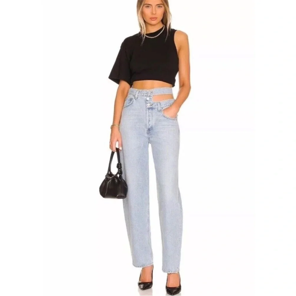 AGOLDE Blue Broken Waistband Jeans